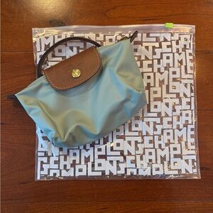 Light Blue Longchamp Le Pilage Original Mini Pouch